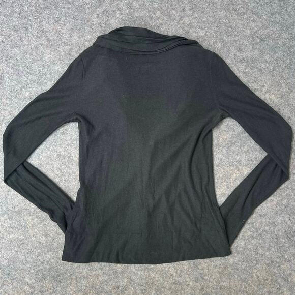 Emporio Armani Women’s Black Ruffle Neck Button Up Cardigan Size EU 42/US Med - Picture 4 of 10